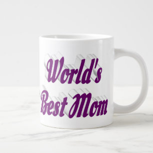Taza De Café Gigante Mejor texto malva de mamá