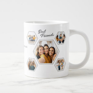 Taza De Café Gigante Mejores Amigos Diez‑Foto Nombres y Año Personaliza