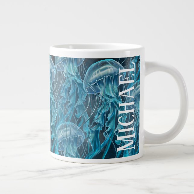Taza De Café Gigante Melancolía azul y negra (Derecha)