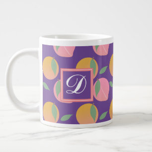 Taza De Café Gigante Melocotón Rosa y Naranjas