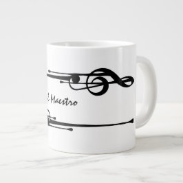 Taza De Café Gigante MELTPOINT WHITE Hot Black G-Clef 'Il Maestro'