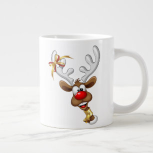 Taza De Café Gigante Meme Divertido de Navidad de Reno Mirando