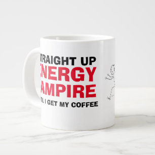 Taza De Café Gigante Meme matutino gracioso de un vampiro