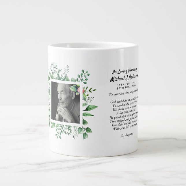 Taza De Café Gigante Memorial Mens Gift Bereavement Photo Love Memory (Frente)