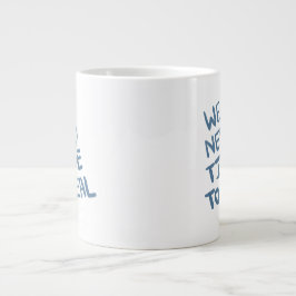 Taza De Café Gigante Mensaje curativo con letras de la mano azul semios
