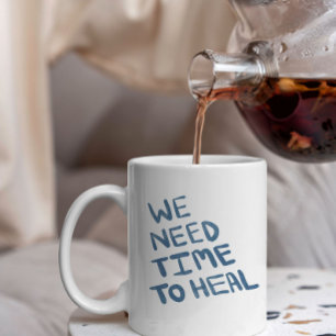 Taza De Café Gigante Mensaje de sanación semi-oscuro en letra a mano