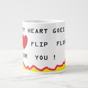Taza De Café Gigante Mensaje romántico y arte sobre corazones