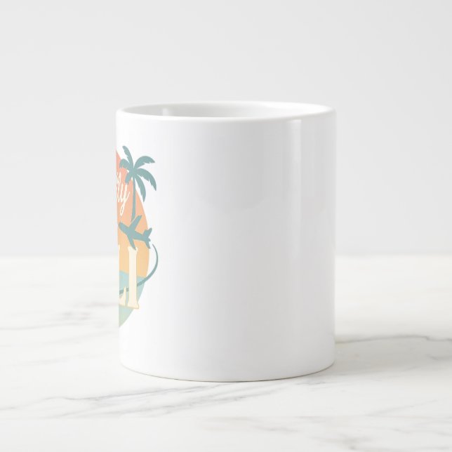 Taza De Café Gigante Mentally I’m in Bali – Retro Tropical Mug with Sun (Frente)