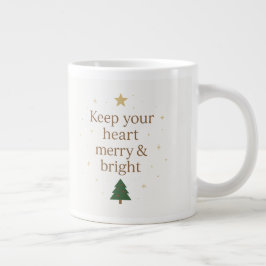 Taza De Café Gigante Merry & Bright | Minimalist Christmas Quote mug
