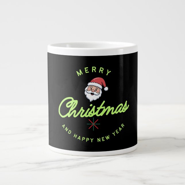Taza De Café Gigante Merry Christmas and Happy New Year (Frente)