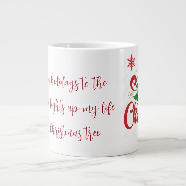 Taza De Café Gigante Merry Christmas Mug with Romantic Quote (Frente)