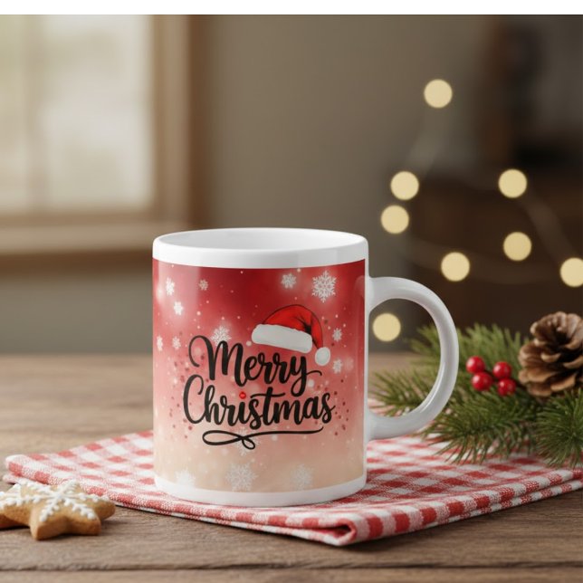 Taza De Café Gigante Merry Christmas Santa Hat Mug (Subido por el creador)