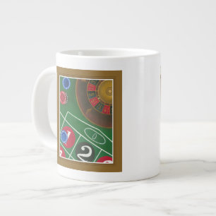 Taza De Café Gigante Mesa de ruleta con chuletas y ruedas
