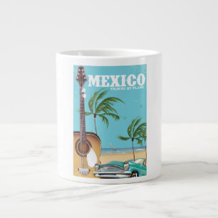 Taza De Café Gigante México - viaje en avión cartel de viaje