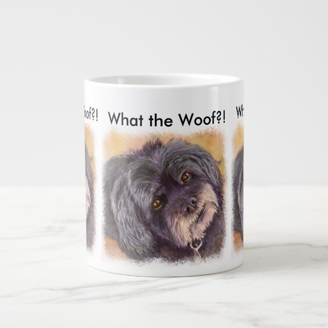 TAZA DE CAFÉ GIGANTE MEZCLA DE COCK-A-POO NEGRO CUTIE (Frente)