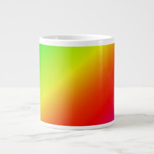 Taza De Café Gigante Mezcla diagonal de gradiente arcoiris colorido