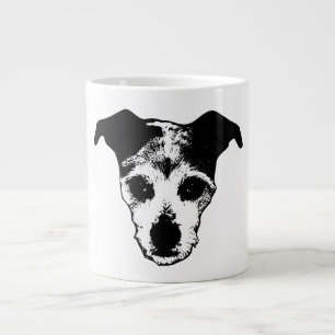 Taza De Café Gigante Mezcla Terrier Buscando Retrato Mug