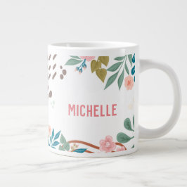 Taza De Café Gigante Mi Biblia Leyendo nombre personalizado de resumen