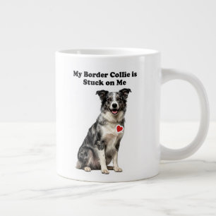 Taza De Café Gigante Mi Border Collie Blue Merle Se Me Pegó