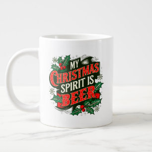 Taza De Café Gigante Mi espíritu Navidad es Beer-89379