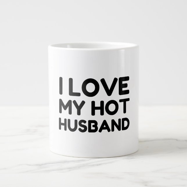 TAZA DE CAFÉ GIGANTE MI ESPOSO CALIENTE ME ENCANTA (Frente)
