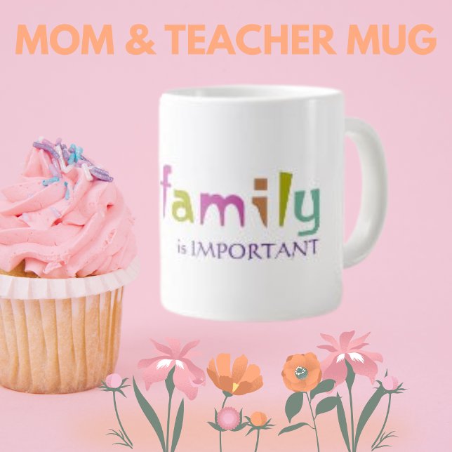 Taza De Café Gigante Mi familia es importante, palabras café (Subido por el creador)