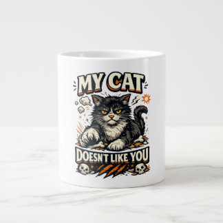 Taza De Café Gigante Mi Gato No Te Quiere Retro