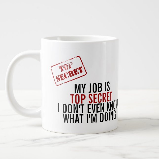 Taza De Café Gigante Mi trabajo es el humor más secreto (Izquierda)