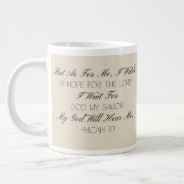 Taza De Café Gigante Micah 7:7 Hope Bible Verse Mug 