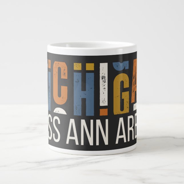 Taza De Café Gigante Michigan Te extraño Ann Arbor (Frente)