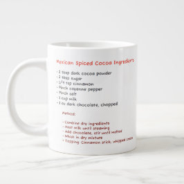 Taza De Café Gigante Microwave Mug (Receta de cacao picante mexicana)