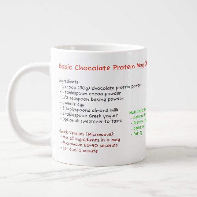 Taza De Café Gigante Microwave Mug (Receta de pastelería de chocolate c (Izquierda)