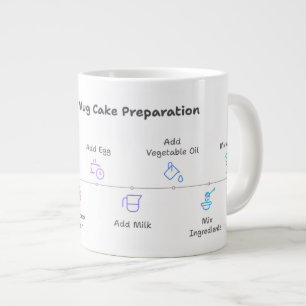 Taza De Café Gigante Microwave Safe Mug con receta fácil para pasteles