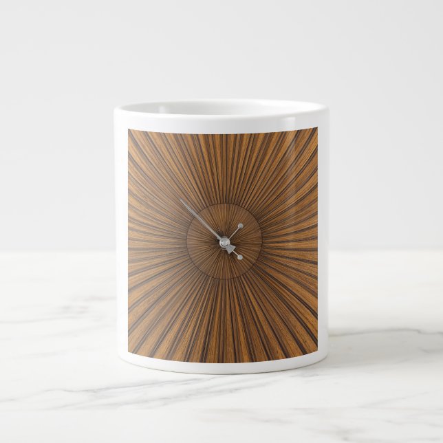 Taza De Café Gigante Mid-Century Starburst Clock Face Art (Frente)