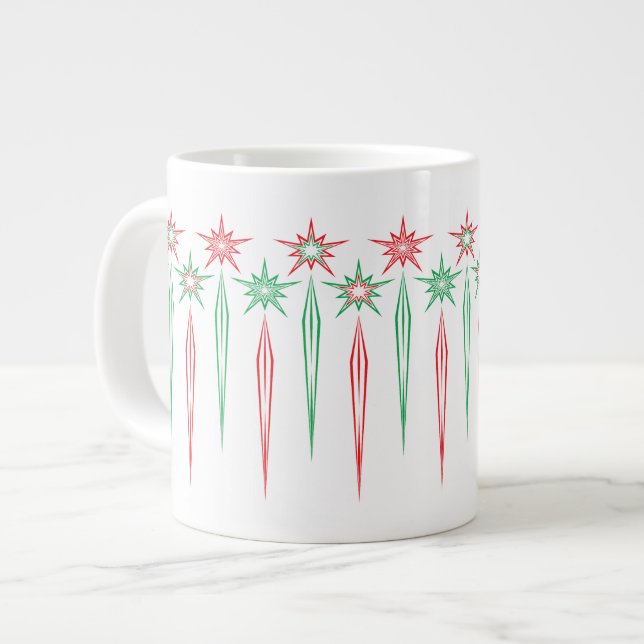 Taza De Café Gigante Mid Mod Icicles Jumbo Mug (Izquierda)