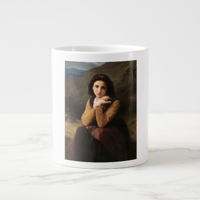 Taza De Café Gigante Mignon Innocence of Adolescent Chica, Bouguereau (Frente)