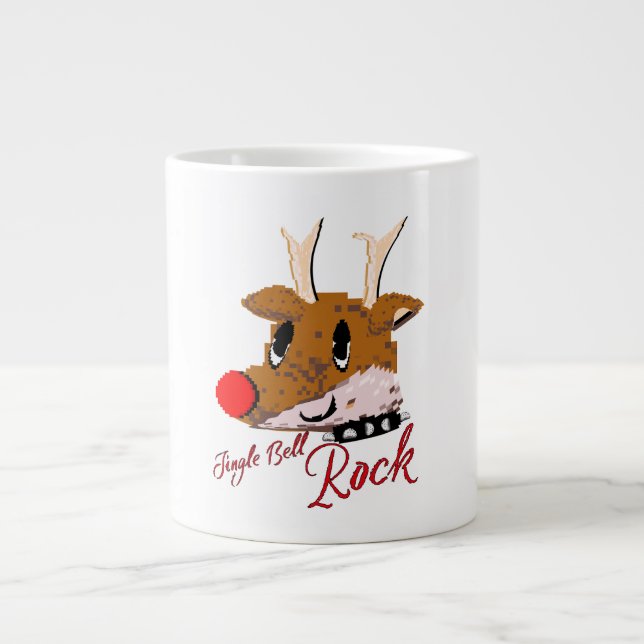Taza De Café Gigante Mikitiez jinglebellrock punk gothmas reindeer  (Frente)