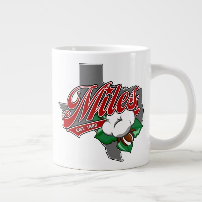 Taza De Café Gigante "MILLAS, TEXAS - COTTON" Café gigante de 20oz (Derecha)