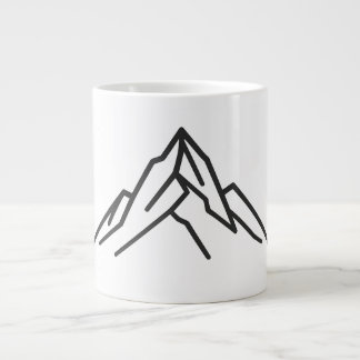 Taza De Café Gigante Minimal Alpine Mountain Line Art Mug