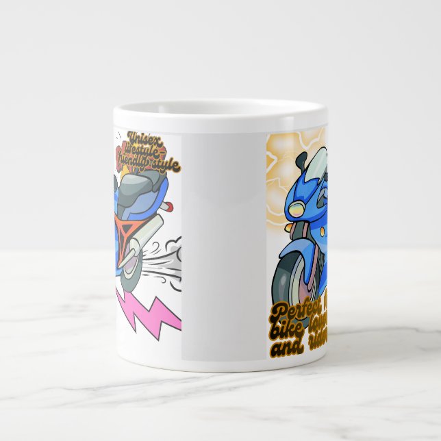 Taza De Café Gigante Minimal Bike Art Graphic  (Frente)