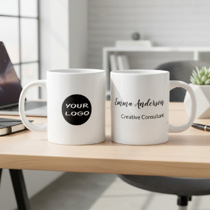Taza De Café Gigante Minimal Modern   Tu Logo