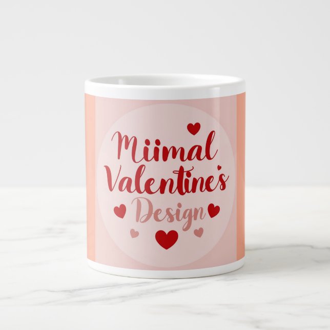 Taza De Café Gigante Minimal Valentine’s Day Love Typography Design | R (Frente)