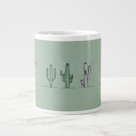 Taza De Café Gigante Minimalist Cactus Line Art Mug