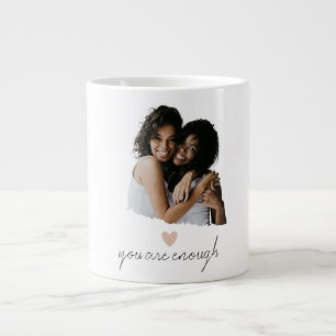 Taza De Café Gigante Minimalista Rubor Heart Mug - Eres suficiente