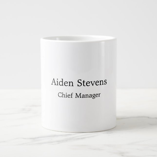 Taza De Café Gigante Minimalista sencillo y elegante en blanco y negro (Frente)