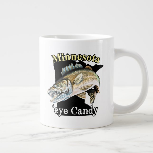 Taza De Café Gigante Minnesota 'Eye Candy Funny Walleye Fishing (Derecha)