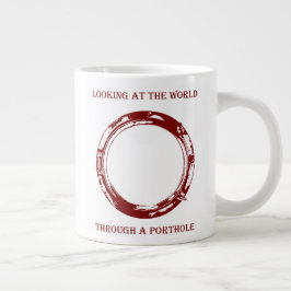Taza De Café Gigante Mirando al mundo a través de una mirilla 1 color
