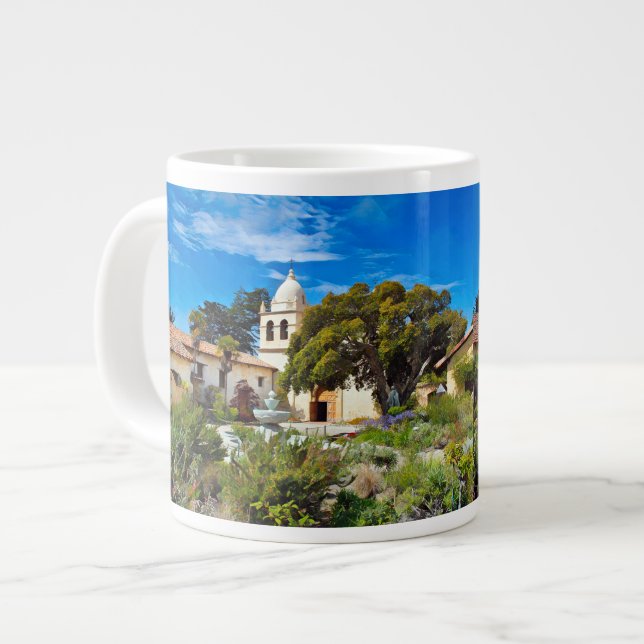Taza De Café Gigante MISIÓN DE CARMEL BASILICA Jumbo Mug (Izquierda)