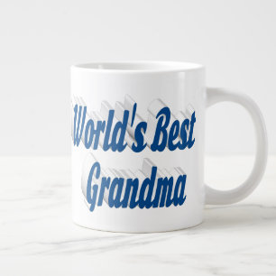 Taza De Café Gigante Mitotipografía azul de la abuela