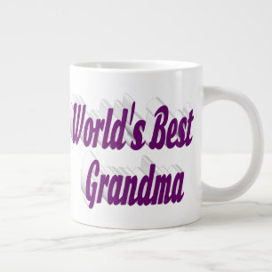 Taza De Café Gigante Mitotipografía púrpura de la abuela
